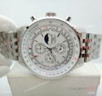 Replica Breitling Navitimer Watch White Moonphase Dial Stainless Steel Watch